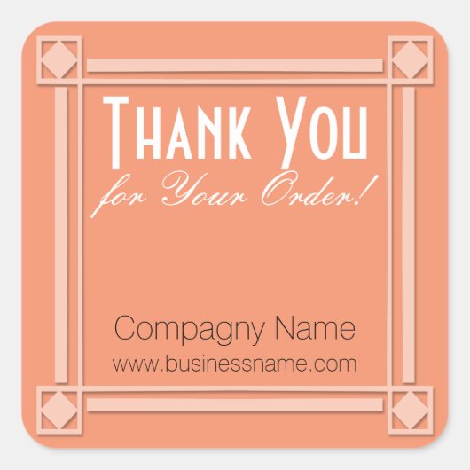 Carré Merci pour votre commande Sticker pour pêche d'ent (Devant)