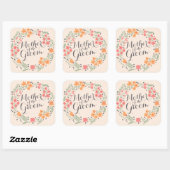 Carré Mère de la chambre d'aquarelle Mariage Sticker (Feuille)