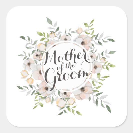 Carré Mère de la groom Aquarelle Sticker Seal (Devant)