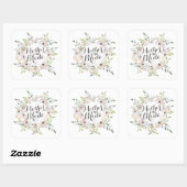 Carré Mère de la mariée Aquarelle Sticker Seal (Feuille)