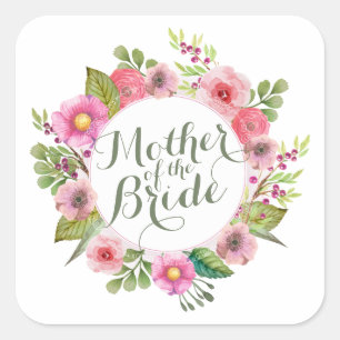 Carré Mère de la mariée Élégant Sticker Wreath