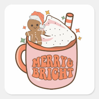 Carré Merry Bright - Sticker de la Coupe de Noël Festive
