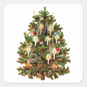 CARRÉ MERRY CHRISTMAS STICKER SCEAL ENVELOPPE VINTAGE