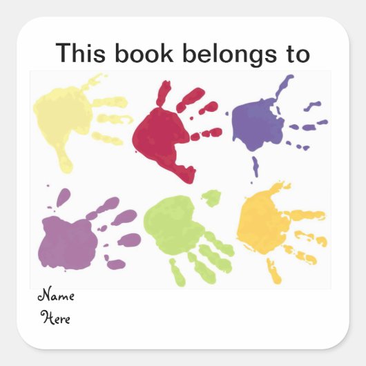 Carré Met Ce Livre Appartient À, Sticker Plaque (Devant)