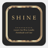 Carré métal or et noir Étiquette (Devant)