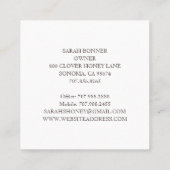 Carré Miel rustique abeille Jaune Carte de visite Dandel (Dos)