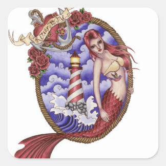 Carré Mina - Sticker de sirène de tatouage
