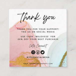 Carré Mini Carte de visite couleur rose