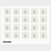 Carré Minimalist Boho Ramadan Moon & Lantern Sticker (Feuille)