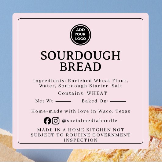 Carré Mist Pink Sourdough Ingredient Cottage Sticker