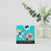 Carré Modèle de carte de visite de la piscine cool (Debout devant)