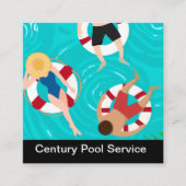 Carré Modèle de carte de visite de la piscine cool (Devant)