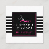 Carré Modèle de carte de visite de salon de coiffure (Devant)