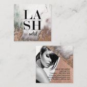 Carré Modèle de carte de visite Smokey Marble LASH ARTIS (Devant / Derrière)