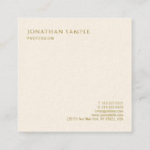 Carré Modèle moderne Carte de visite Gold Texte (Dos)