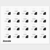 Carré Modern black and white candle label sticker (Feuille)