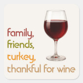Carré Modern Thanksgiving Typography | Cozy Fall Sticker (Devant)