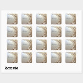 Carré Modern White Flowers Pearls Sticker (Feuille)