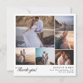 Carré Moderne Mariage Photo Collage Merci (Devant)