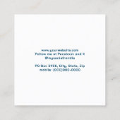 Carré Moderne Simple Carte de visite bleu et blanc (Dos)