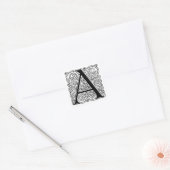 Carré Monogramme 'A' avec perruques - Sticker (Enveloppe)