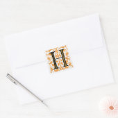 Carré Monogramme Vintage fantaisie 'H' - Sticker (Enveloppe)
