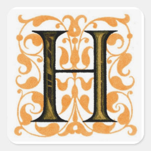 Carré Monogramme Vintage "H" - Sticker