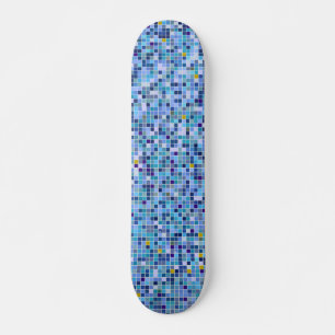 Carré Mosaic Blue Tones Carrelage Motif Skateboard