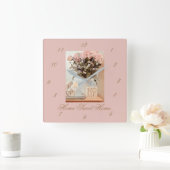 Carré Mur Horloge avec chiffres Accueil Sweet Home (Maison)