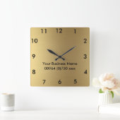Carré Mur Horloge Couleur Or - Pour Business Promo (Maison)