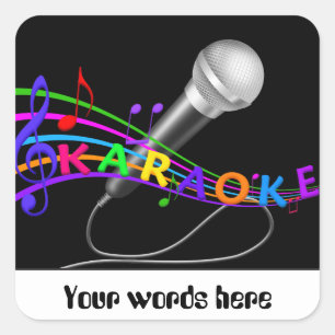 Carré Musique fun Karaoke personnalisable sticker ajoute