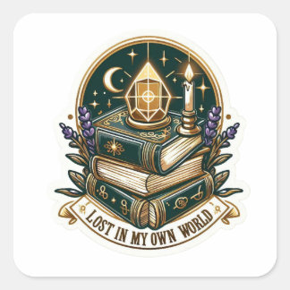 Carré Mystical Bookstack Sticker - Lost In My Own World 
