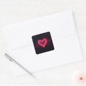 Carré Neon Heart Valentines  Square Sticker (Enveloppe)