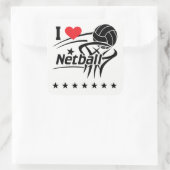 Carré Netball, J'Aime Netball, Sticker (Sac)