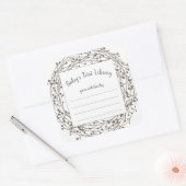 Carré Neutral wreath baby shower book plate sticker (Enveloppe)