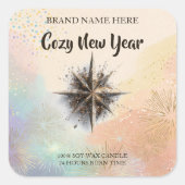 Carré New Year Candle Sticker – Warm & Cozy Design (Devant)