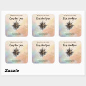 Carré New Year Candle Sticker – Warm & Cozy Design (Feuille)