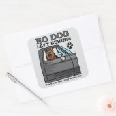 Carré No dog left behind, GSD sticker (Enveloppe)