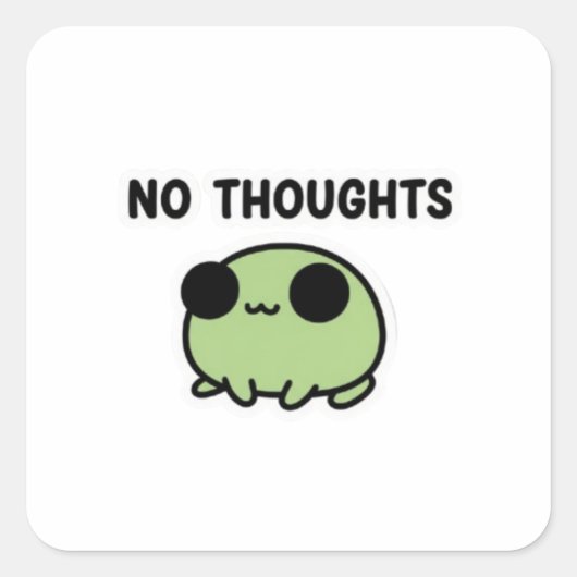 Carré No Thoughts Frog Sticker Cute Empty Mind Frog Mini (Devant)