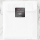 Carré Noir, Argent, Rose 1,5" Sq. Sticker bat mitzvah (Sac)