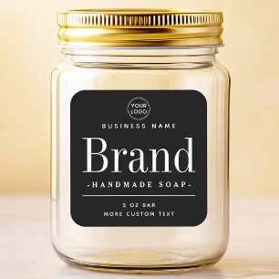 Carré noir élégant produit moderne étiquettes