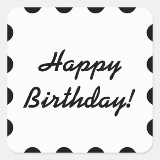 Carré Noir Et Blanc - Joyeux Sticker Anniversaire