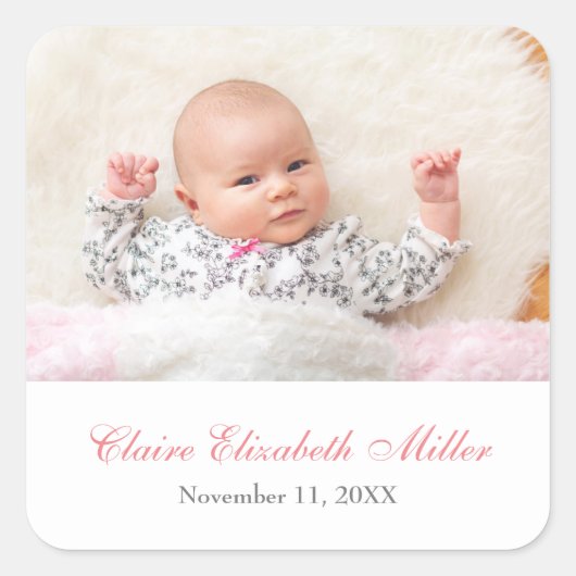 Carré Nom de la photo simplement béni Date - Sticker car (Devant)