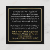 Carré Nom d'état MAPLE SYRUP CARTE DE VISITE avec goutte (Dos)