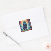 Carré Nordic Spirit Wolf Square Sticker (Enveloppe)
