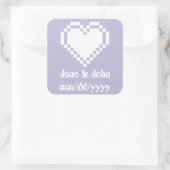 Carré Nos Coeurs 8 bits en Sticker Lavender (Sac)