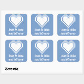 Carré Nos Coeurs à 8 bits en Sticker Periwinkle (Feuille)