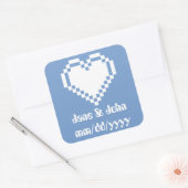 Carré Nos Coeurs à 8 bits en Sticker Periwinkle (Enveloppe)