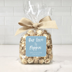Carré Notre Amour est Poppin' Wedding Favor Sticker Carr