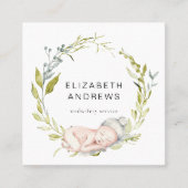 Carré Nouveau Born-Eucalyptus-Wreath, carte de visite mo (Devant)